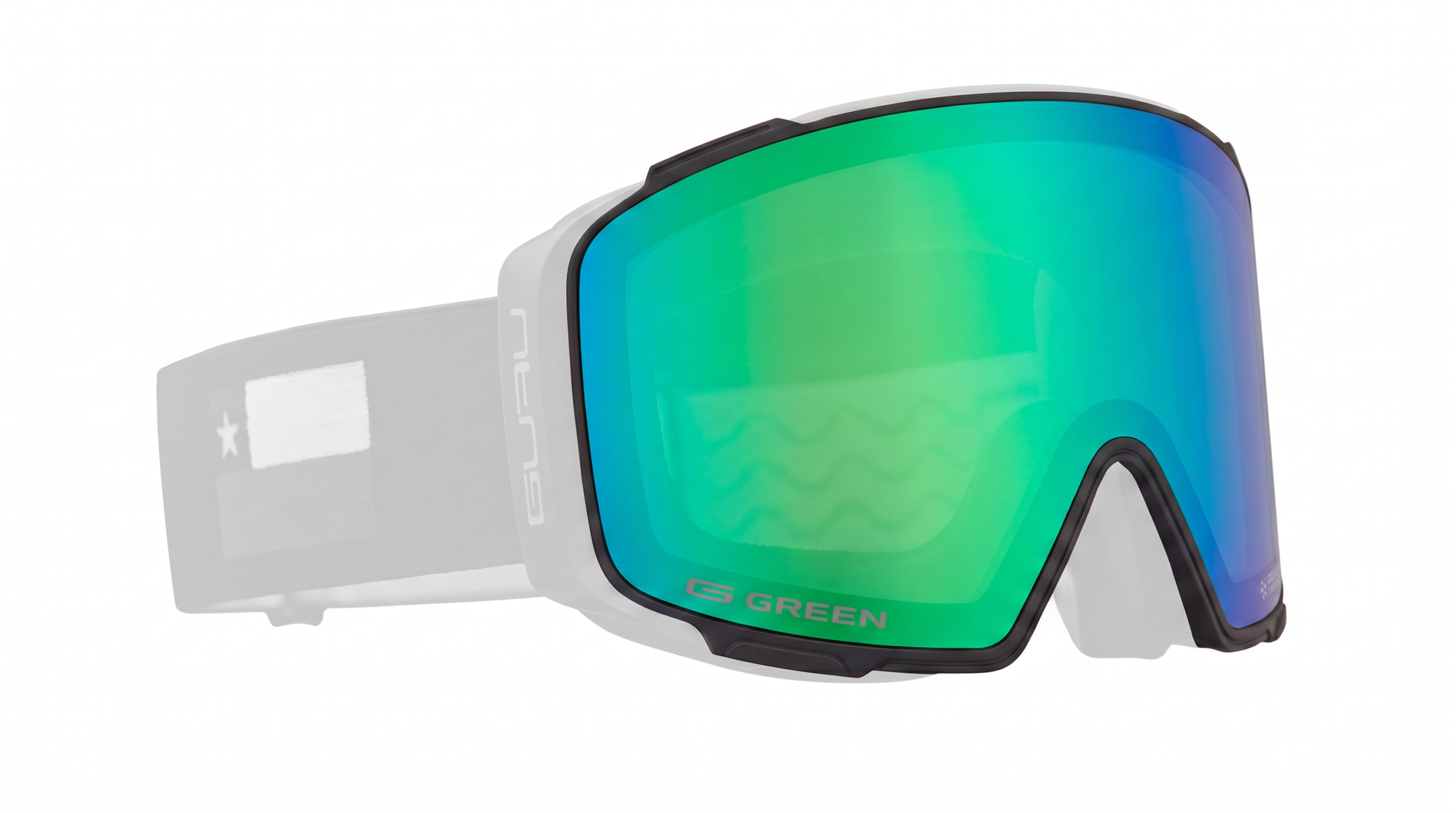 Lente G GREEN para antiparra GURU G1 - Mica snowboard & ski Sol y algo de nubes